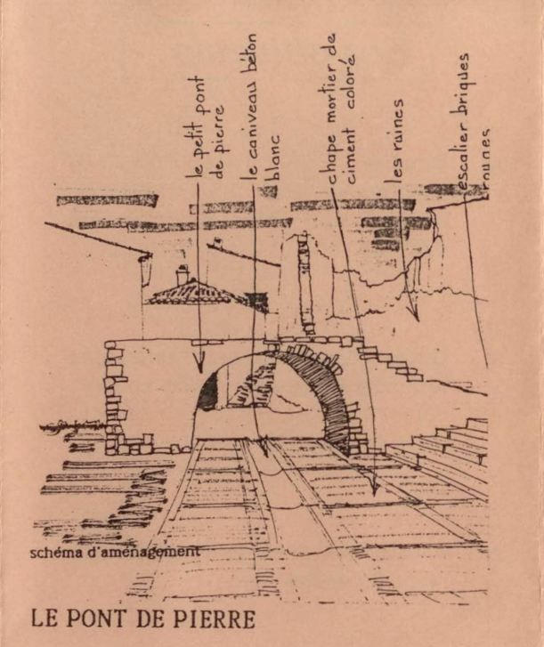 Plan architectural, Le Petit Pont du Boisset, école d'Avignon - Les Chemins du Patrimoine -
Saint-Julien-le-Montagnier