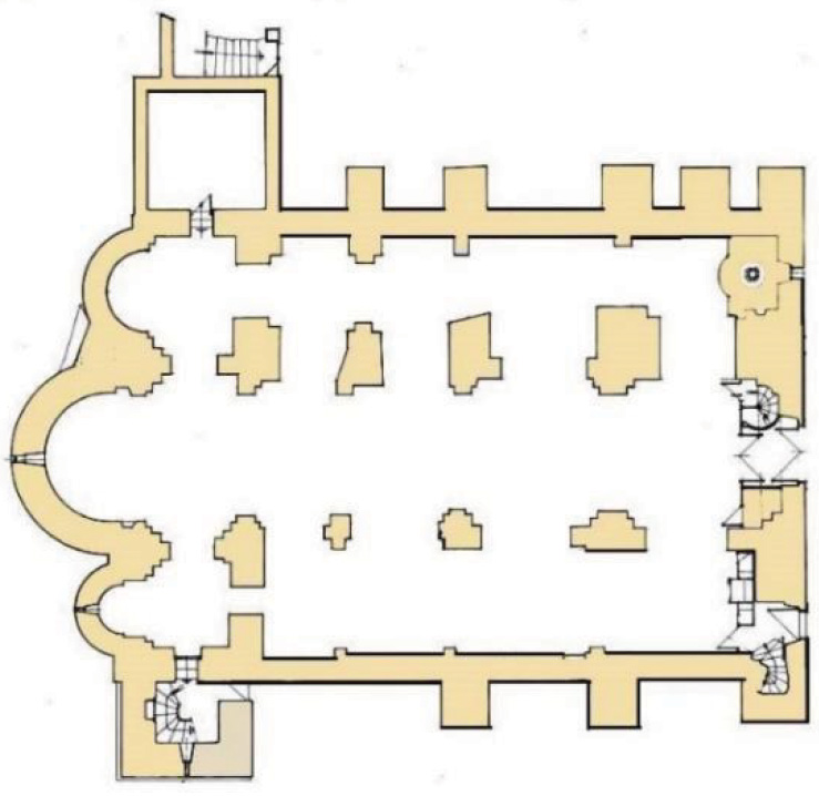 Plan de l'église de la Trinité - Chapelle Sainte Catherine - Dossier A.V.V - Saint-Julien-le-Montagnier